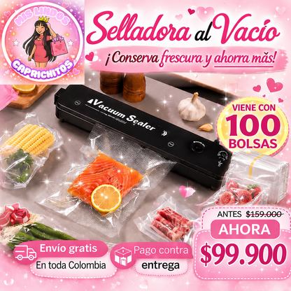 Selladora al Vacio + 100 Bolsas