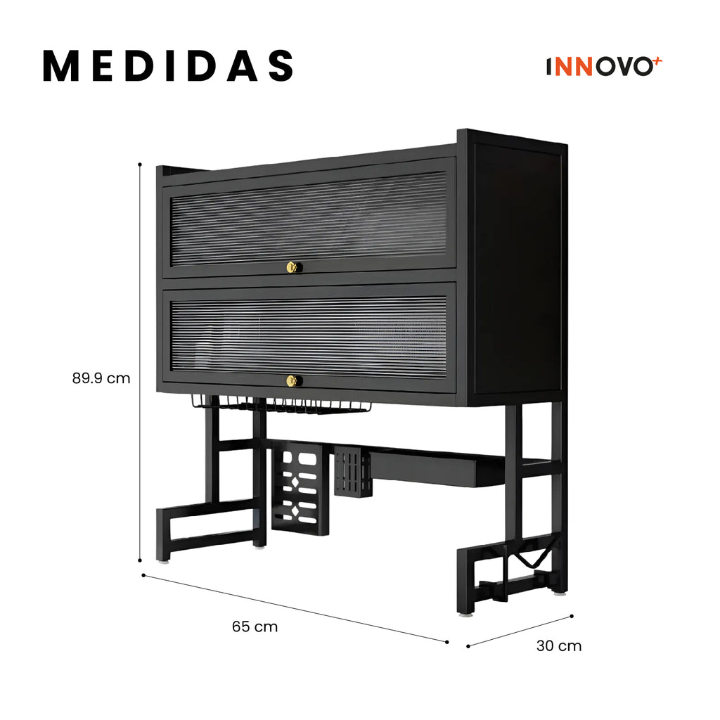 Escurridor de Loza Multifuncional 3 Niveles Premium con Soporte de Utensilios