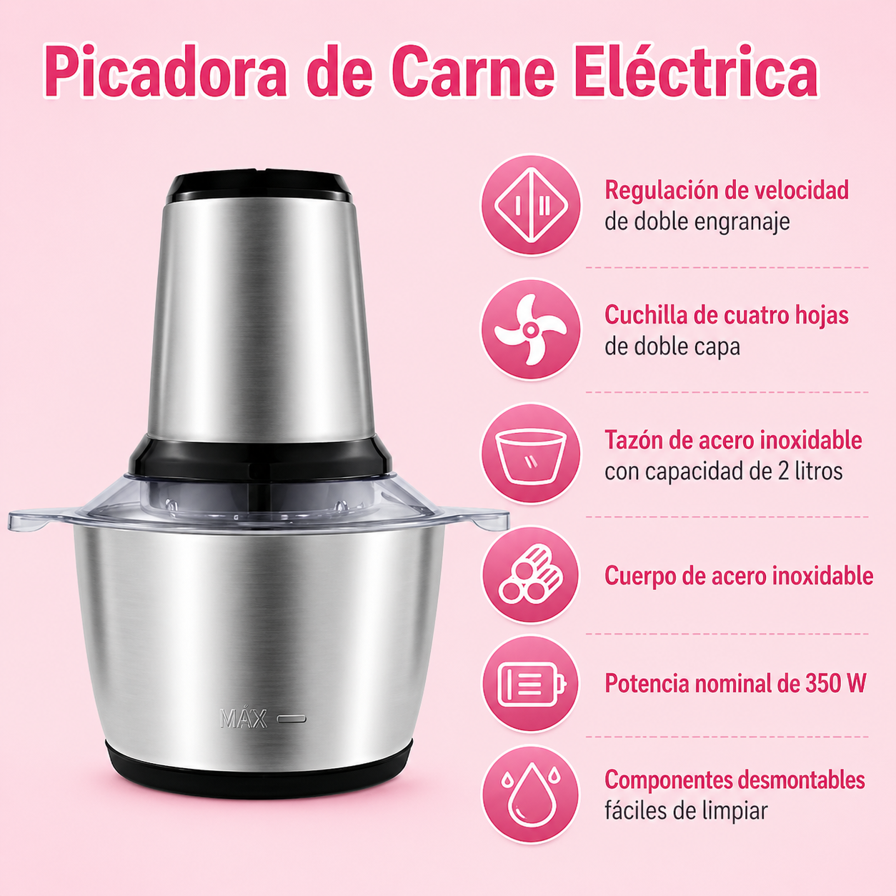 Molino Picador Electrico 2 Litros