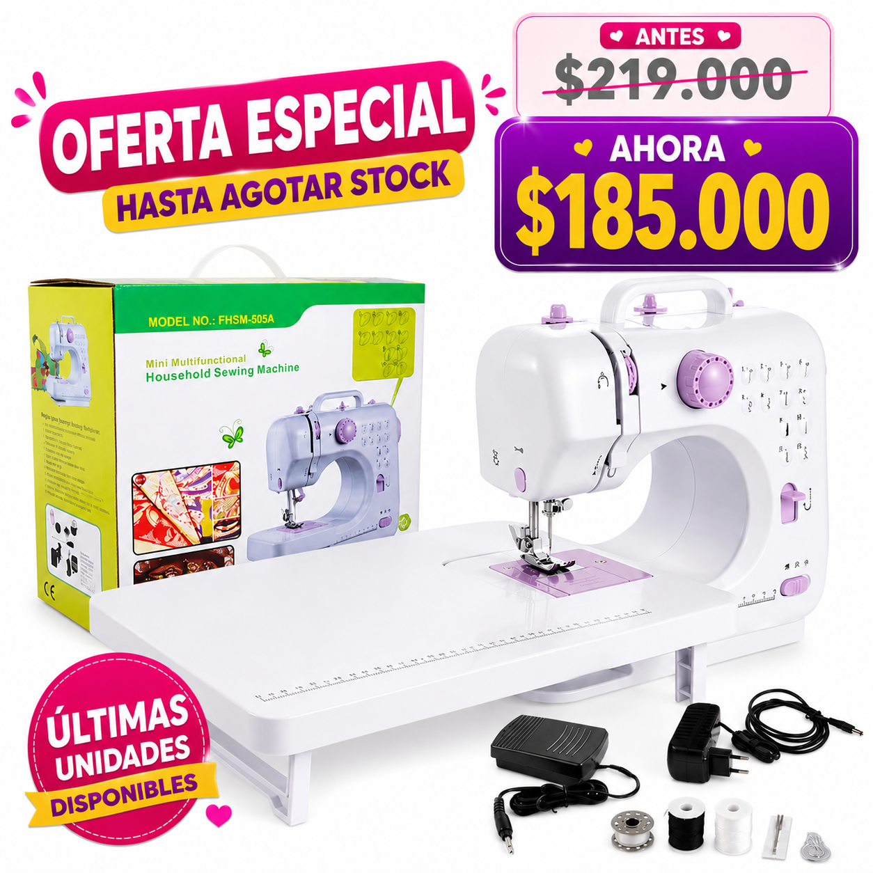 🧵 Máquina de Coser Semi Profesional de 12 Puntadas + Mesa Ampliadora