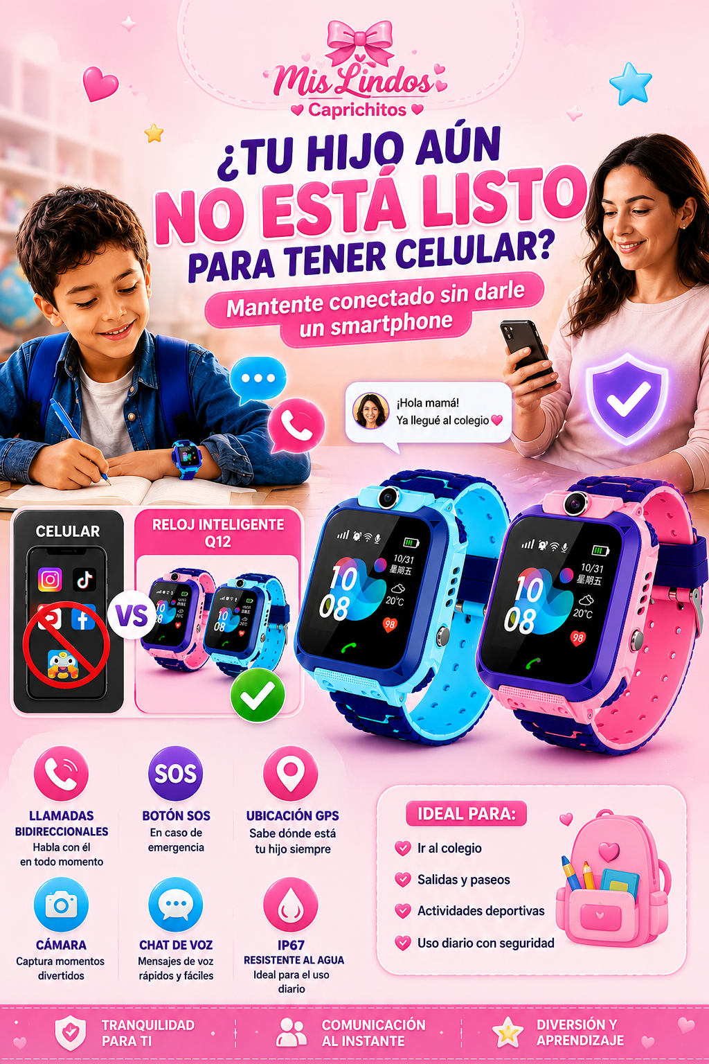 ⌚ Smartwatch Infantil Q12 | GPS + Llamadas