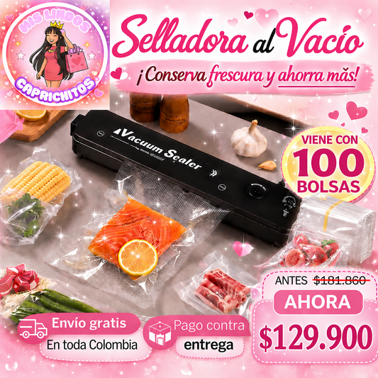 Selladora al Vacio + 100 Bolsas