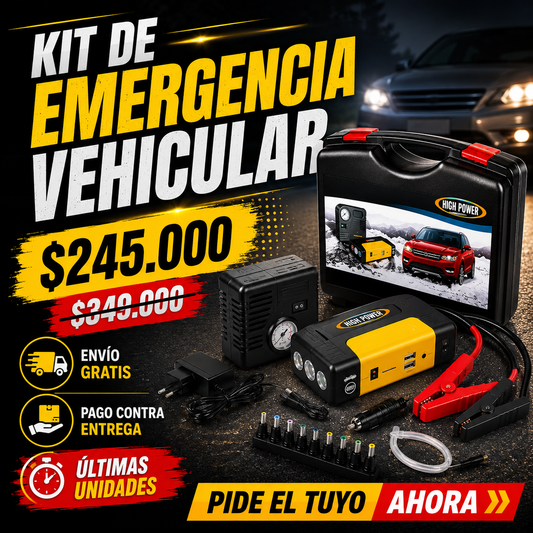 Arrancador de Batería Portátil 4 en 1 con Compresor de Aire